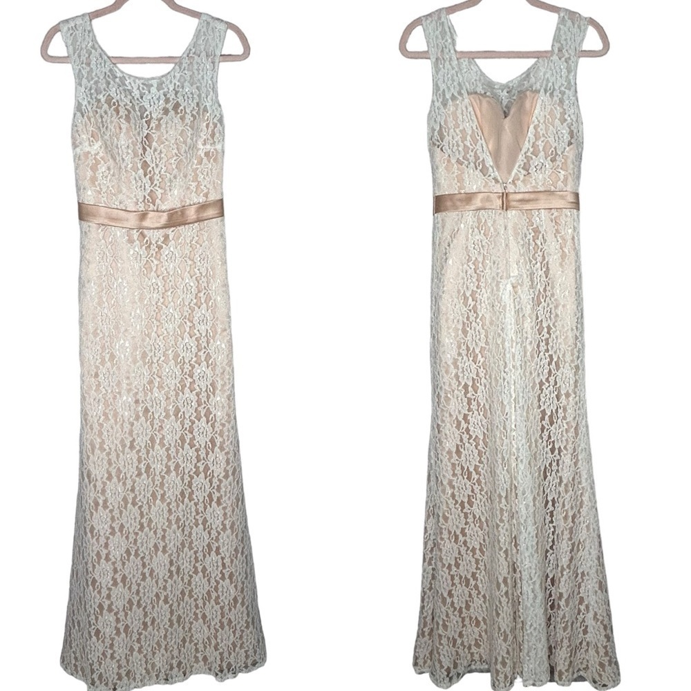 Christina Wu Lace Overlay Sleeveless Mermaid Maxi Gown - Picture 4 of 16